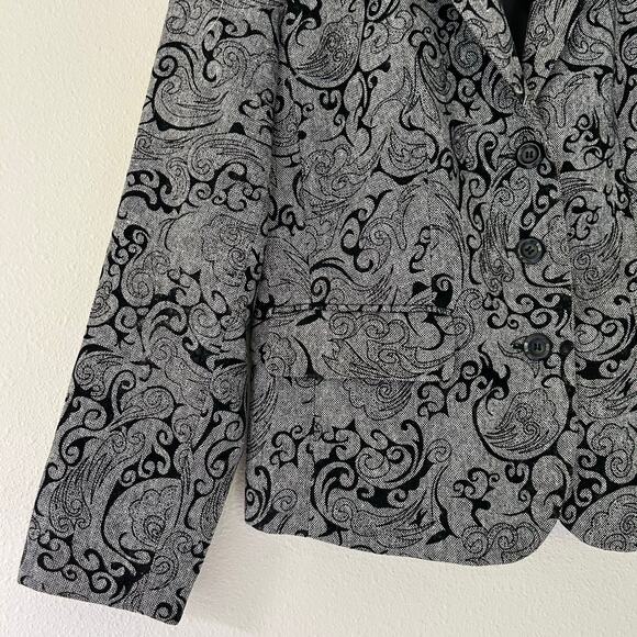 Vintage Dressbarn burn out velvet blazer jacket Y2K whimsigoth academia gothic M - Picture 3 of 15